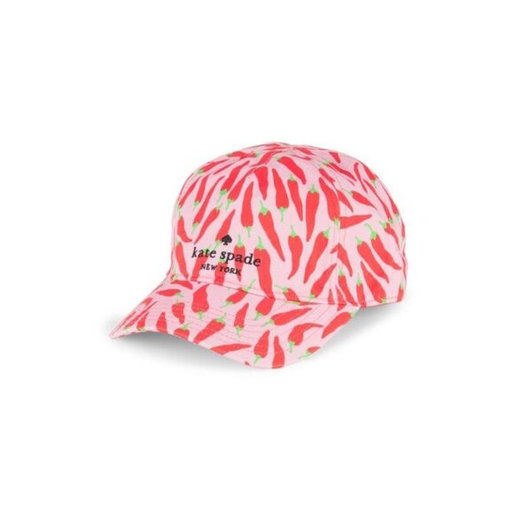 KATE SPADE Red Pepper Cotton Baseball Hat Cap One Size NEW NWT - Picture 1 of 2